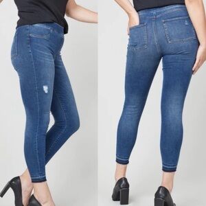 Spanx Distressed Blue Ankle Skinny Legging Jeans SIZE MEDIUM